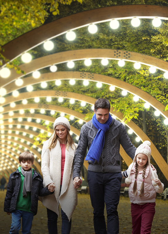 Освещение городских территорий благоустройства