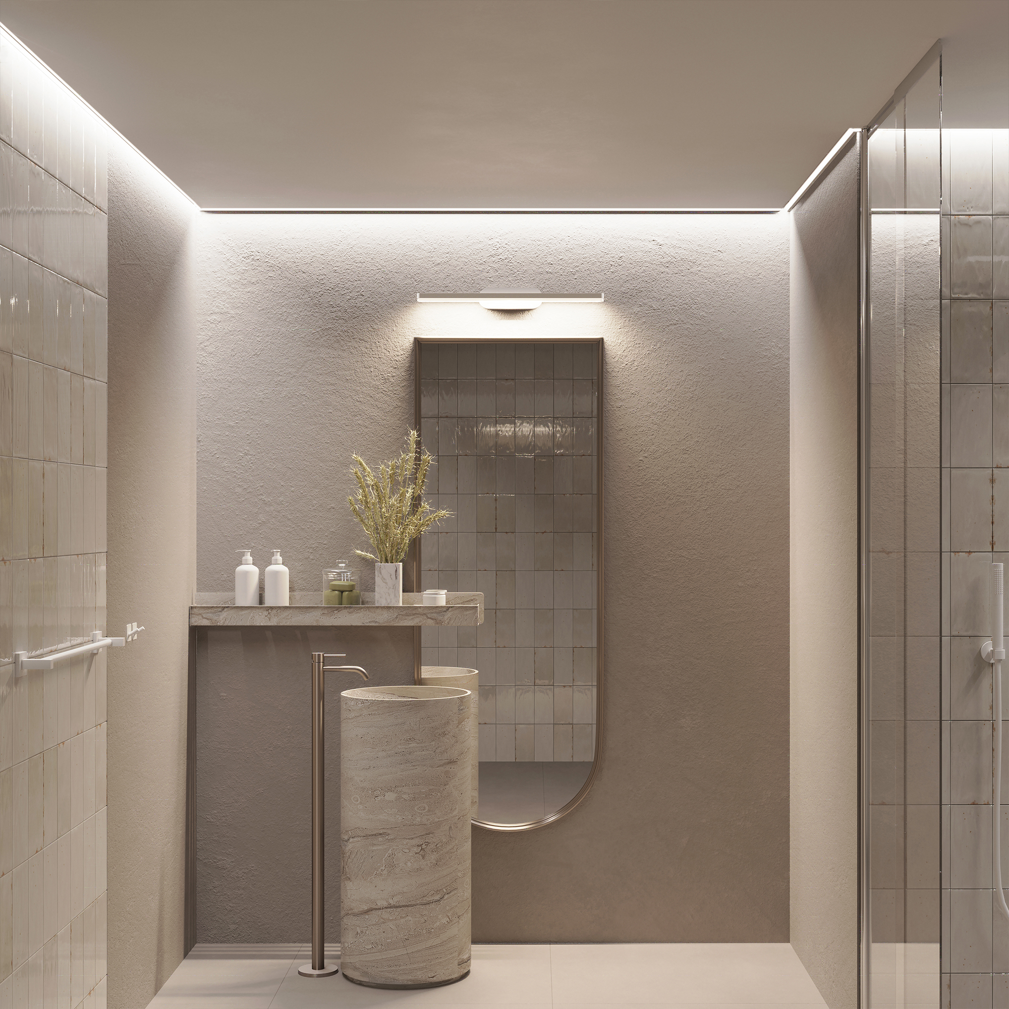 Светлая ванная в современном стиле